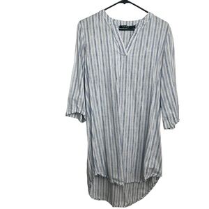 LAUREN RALPH LAUREN COTTON/VISCOSE TUNIC TOP LAGENLOOK COASTAL GRANDMA NEUTRAL